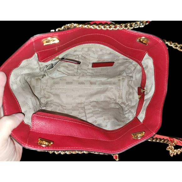 Michael Kors Jet Set red saffiano leather shoulder bag - Picture 3 of 8